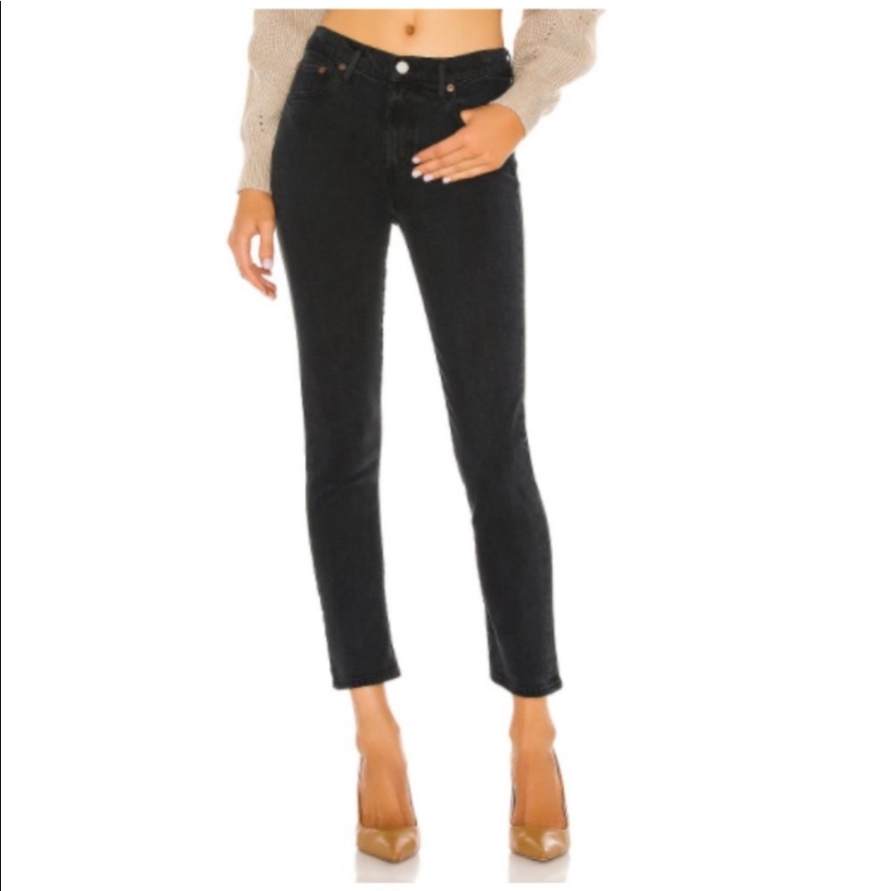 AGOLDE black mid rise Toni size 24